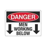 Danger Men Working Below Sign